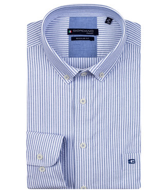 Giordano Regular Fit lichtblauw-wit oxford streepje