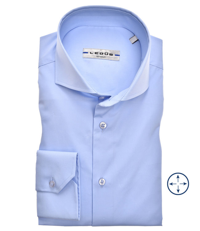 Ledub 0326510 120-000-000 lichtblauw katoen stretch 1knoops cut away