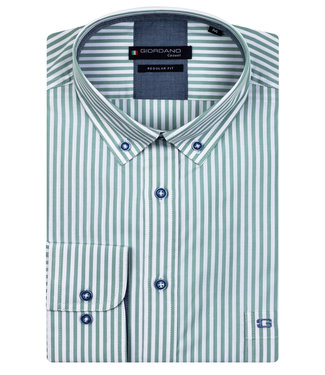 Giordano Regular Fit groen-wit streepje