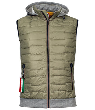 Giordano Tailored bodywarmer grijs olijfgroen capuchon