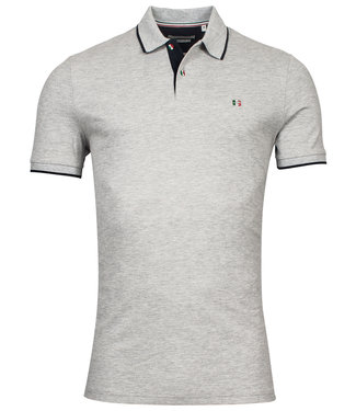 Giordano Tailored heren polo grijs zwarte details