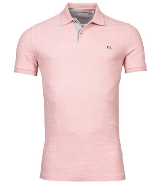 Giordano Tailored heren polo koraal roze grijze details