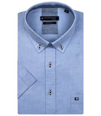 Giordano Regular Fit korte mouw lichtblauw oxford overhemd