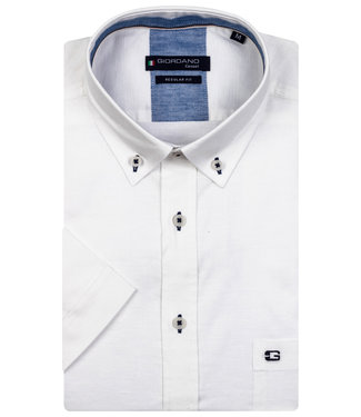 Giordano Regular Fit korte mouw wit oxford overhemd