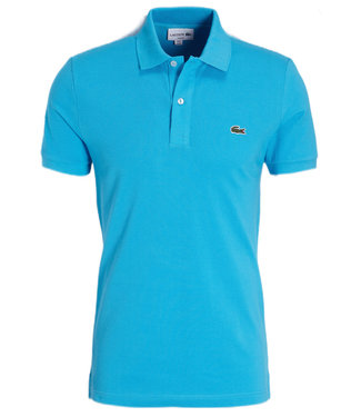 Lacoste slim fit napolitaans zee blauw polo groen krokodil