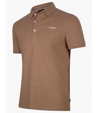 Cavallaro heren polo camel bruin katoen stretch basic polo