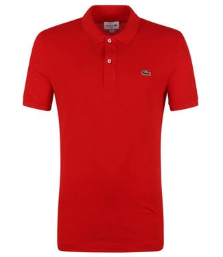 Lacoste slim fit rood polo groen krokodil