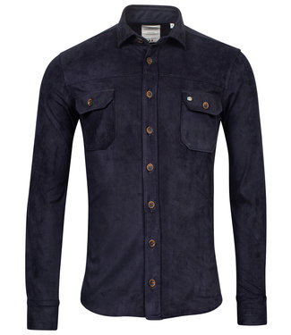 Giordano Tailored heren overshirt donkerblauw suedine