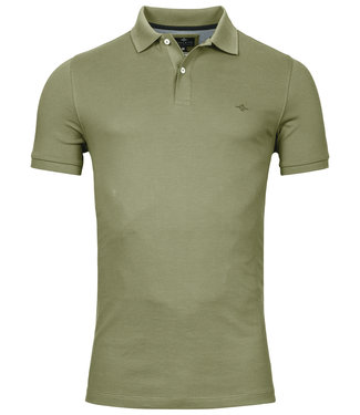 polo olijfgroen khaki katoen stretch