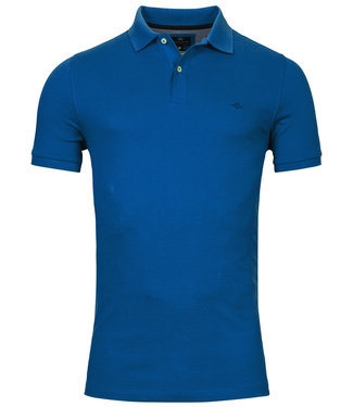 polo kobaltblauw limoges blue katoen stretch