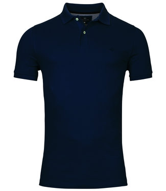polo donkerblauw dark navy katoen stretch