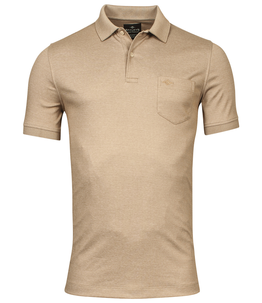 215280-56 Baileys heren polo beige bruin petrified oak 1knoops
