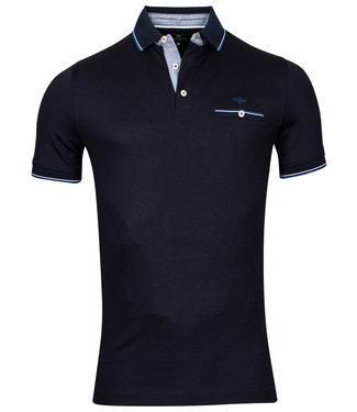 Baileys polo donkerblauw dark navy borstzak