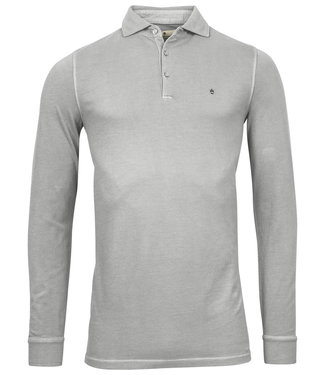 Thomas Maine polo lange mouw lichtgrijs light grey melange