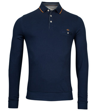 lange mouw polo blauw