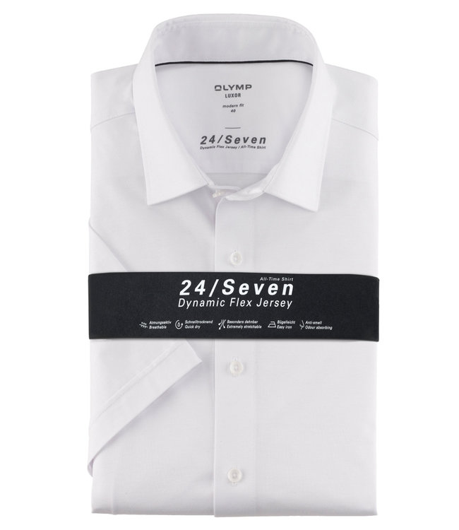 Olymp 1202 62 00 wit korte mouw overhemd stretch