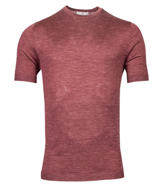 Thomas Maine heren trui korte mouw aubergine mauve