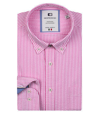 Giordano Tailored heren overhemd roze-wit streepje button down