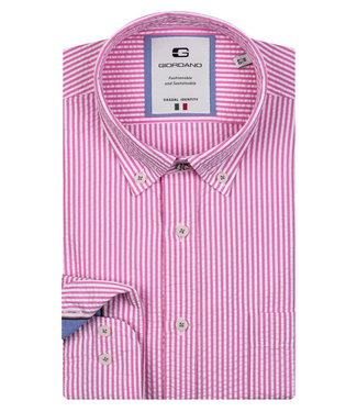 heren overhemd roze-wit streepje button down