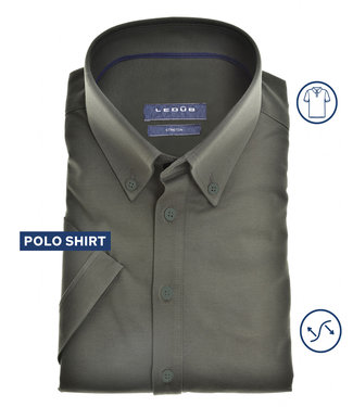 polo korte mouw slim fit donkergroen