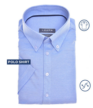 polo korte mouw slim fit lichtblauw