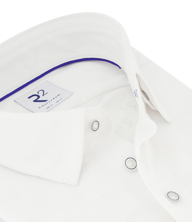 NOS.KNIT.001/004 overhemd wit 1knoops button under