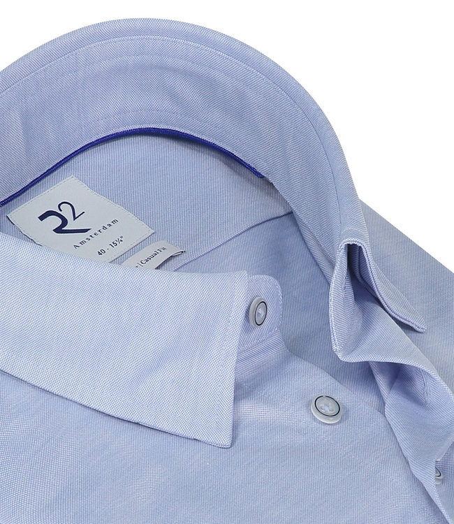 NOS.KNIT.002/018 overhemd lichtblauw 1knoops button under