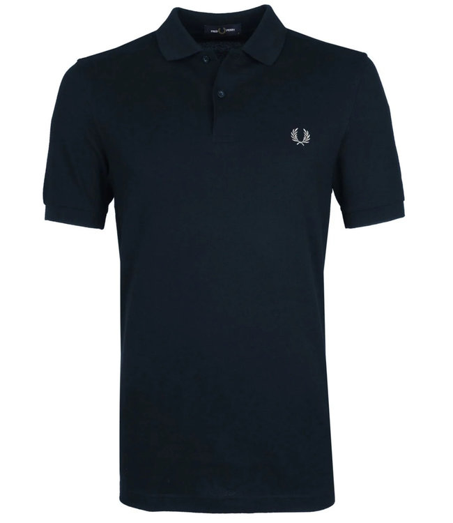Fred Perry 2022 AW M6000 kleur 608 Fred Perry Plain polo donkerblauw met wit Fred Perry logo