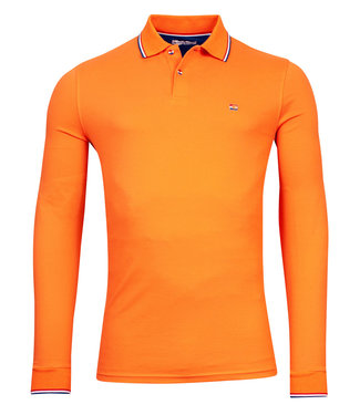 Koningsdag 2023 heren polo oranje lange mouw