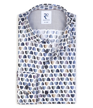 wit blauw grijs grafische lampen print