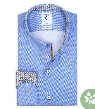 overhemd blauw wit werkje 1knoops button under