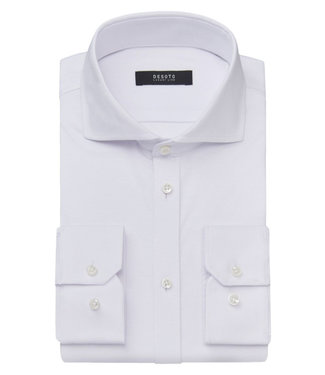 Desoto Luxury overhemd slim fit wit solid white supima katoen