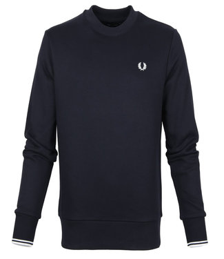 Fred Perry heren sweater ronde hals donkerblauw