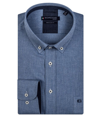 overhemd blauw light blue visgraat structuur