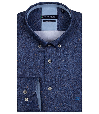 Giordano Regular Fit overhemd donkerblauw print structuur