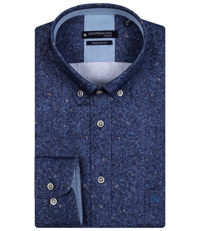 Tablet manager besluiten 227000-60 Giordano Regular heren overhemd lange mouw donkerblauw print -  Shirtsupplier.nl