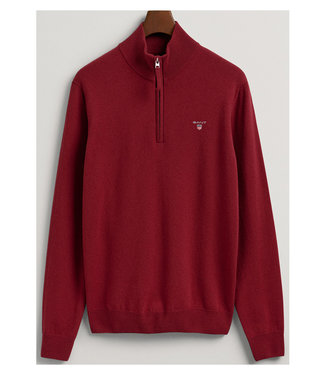 Gant heren bordeaux rood zipper trui ritsje