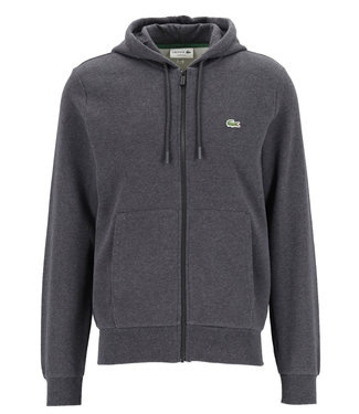 Lacoste heren sweat vest antraciet grijs capuchon