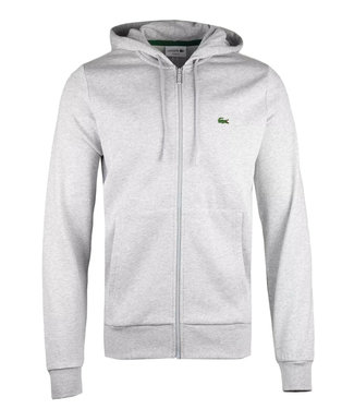 Lacoste heren sweat vest lichtgrijs capuchon