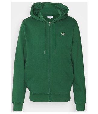 Lacoste heren sweat vest flessen groen capuchon