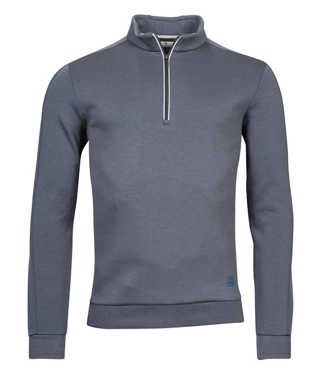 Thomas Maine 2231TM011-99 heren blauw grijs sweater met ritsje