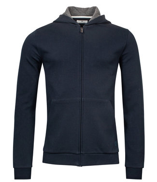 Thomas Maine heren donkerblauw sweat vest capuchon