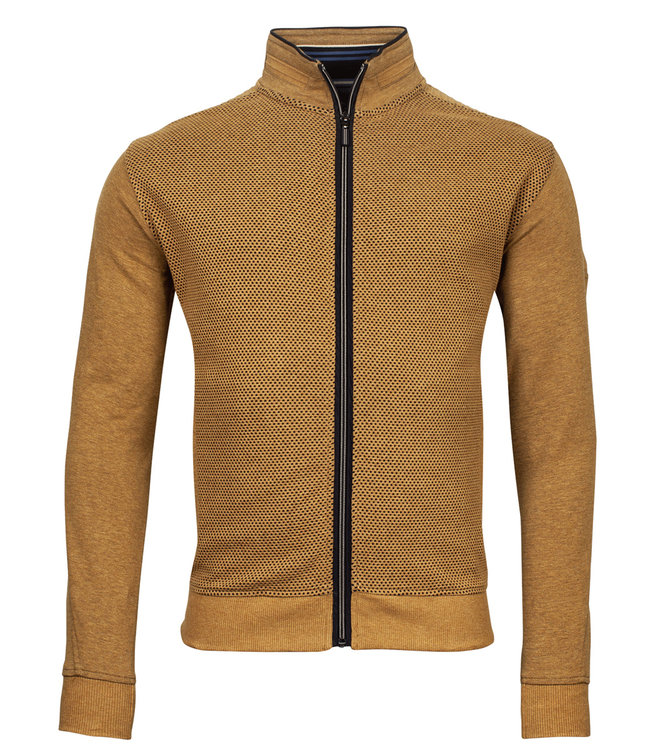 222238-507 Baileys heren sweat vest okergeel structuur ritsen