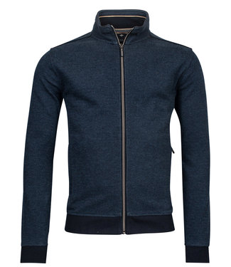 heren vest jeans blauw structuur ritsen