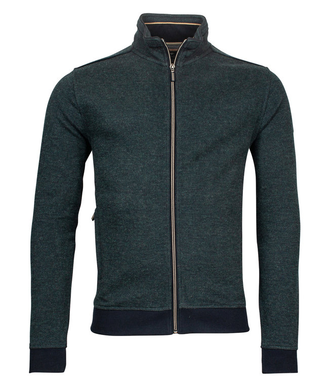 222230-526 Baileys heren vest donkergroen structuur ritsen