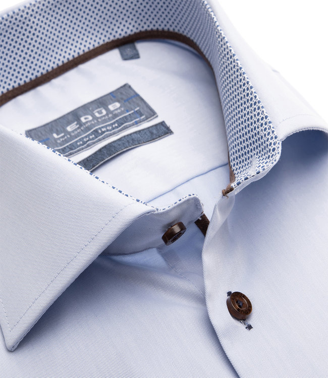 0139139 120 heren overhemd lichtblauw strijkvrij wide spread