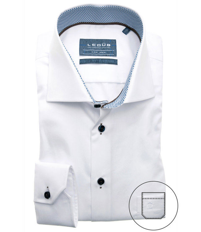 0139139 910 heren overhemd wit strijkvrij wide spread