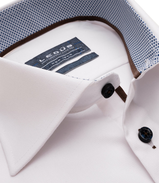 0139139 910 heren overhemd wit strijkvrij wide spread