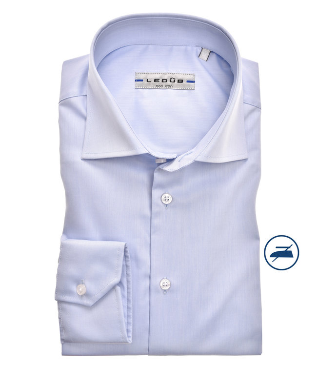0343718 120 Ledub heren overhemd slim fit mouwlengte 7 lichtblauw strijkvrij