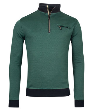 Baileys heren sweater ritje groen structuur